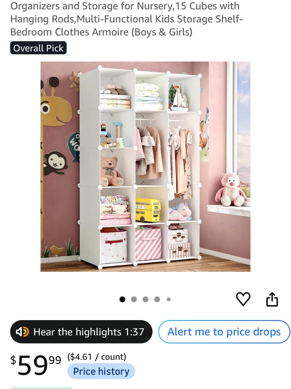 Amazon storage unit closet organizer for bedroom